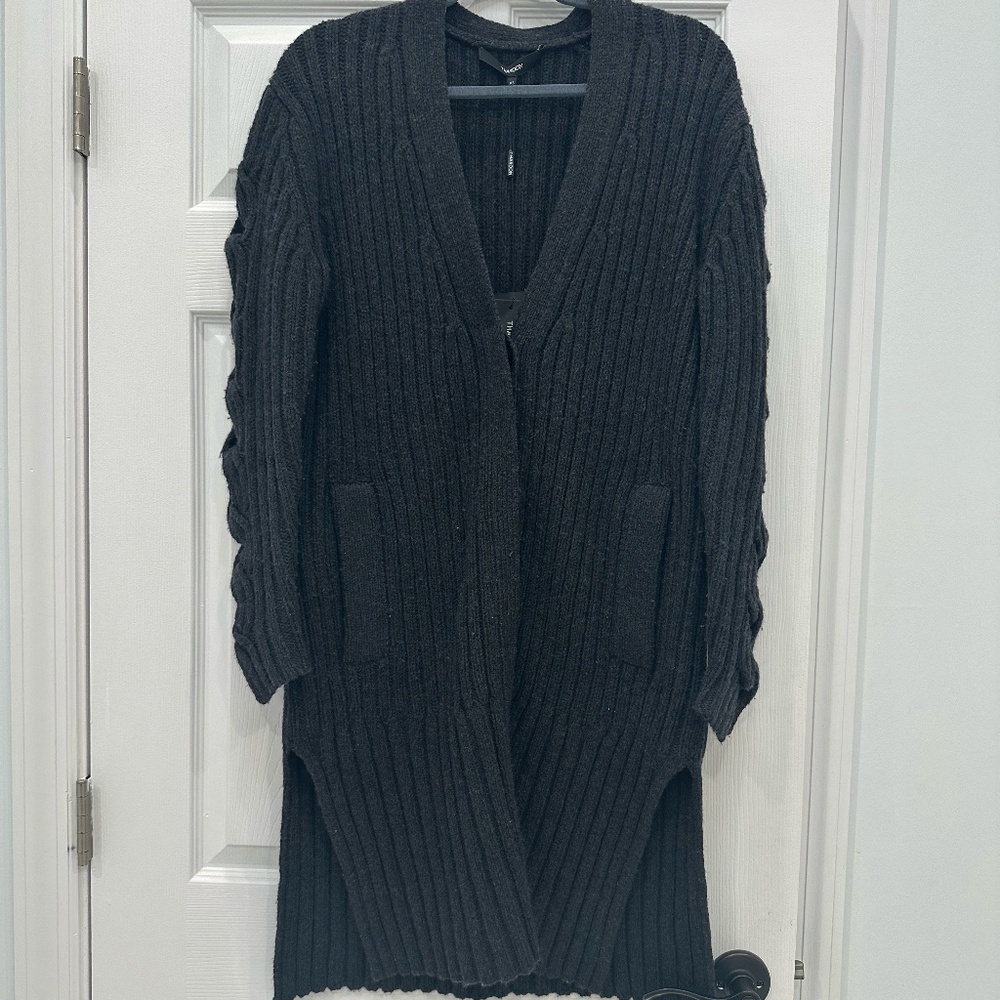 THAKOON OVERSIZED LONG COCOON CARDIGAN SWEATER CHUNKY MERINO CASHMERE KNIT sz XS
